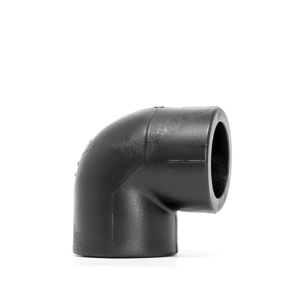image of Agru Agruline PE socket fusion 90 degree elbow on a white background
