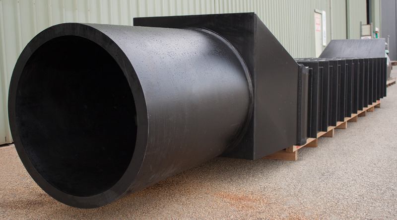 Fusion Fabricated PE Culvert – Close up of the large bore PE opening at one end