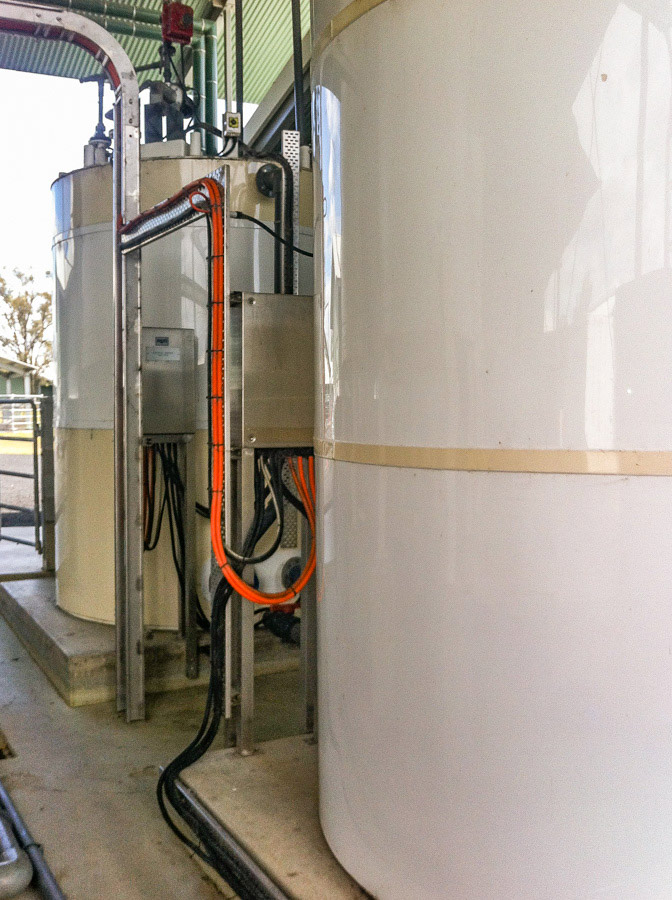 Original FRP Sodium Hydroxide Storage Tanks which Fusion replaced