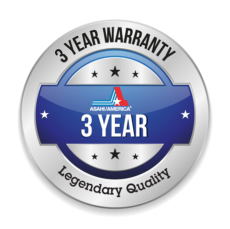 Asahi 3 Year Warranty Logo