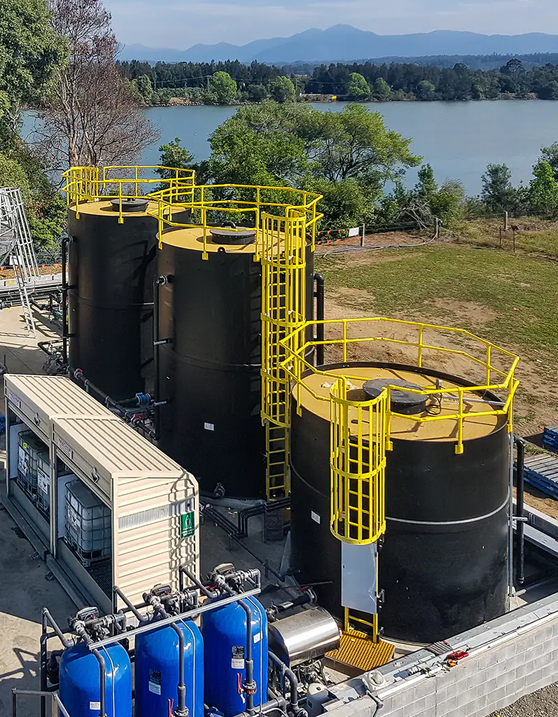 Three Fusion Designed, fabricted and installed tanks at a QLD Dairy