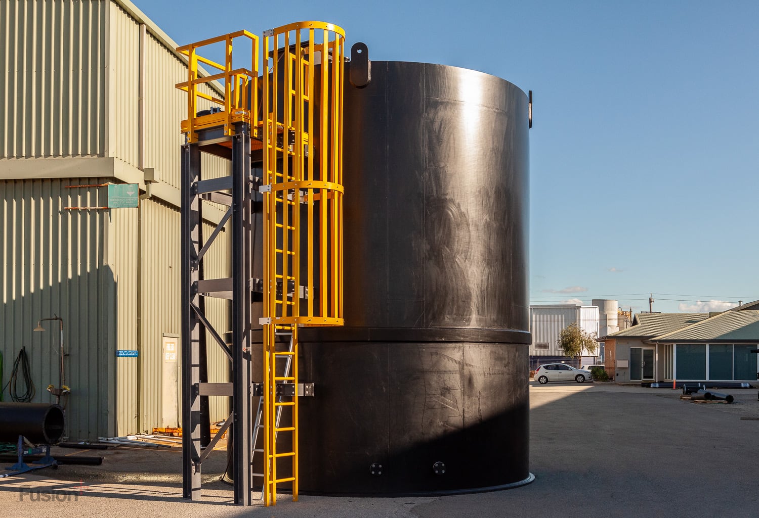 HDPE Fabricated Chemical Storage Tank with FRP Top Access