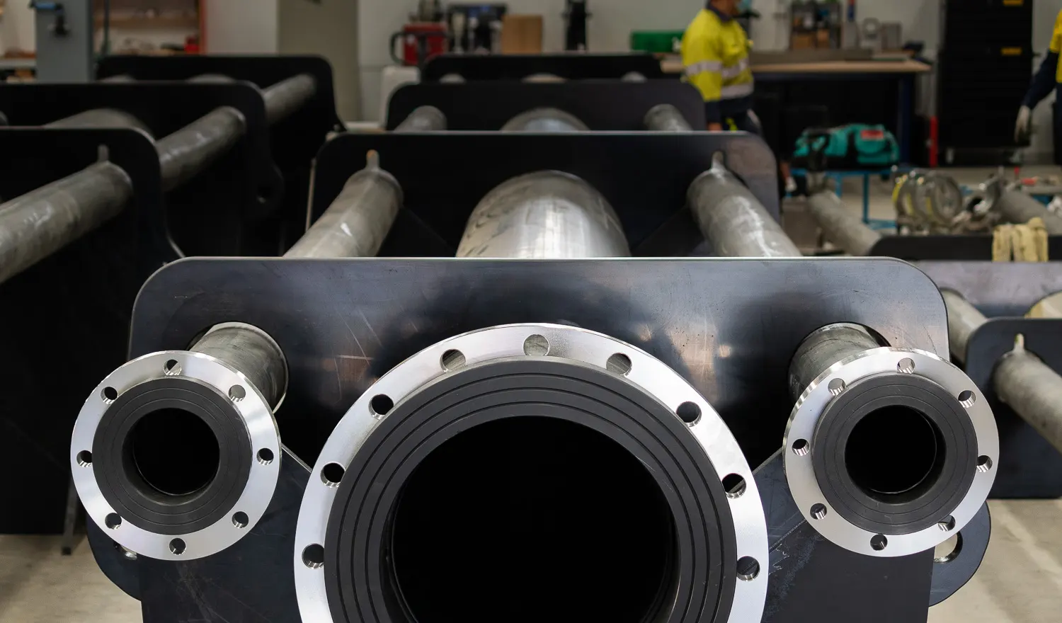 Fusion Fabricated HDPE spool with custom brackets