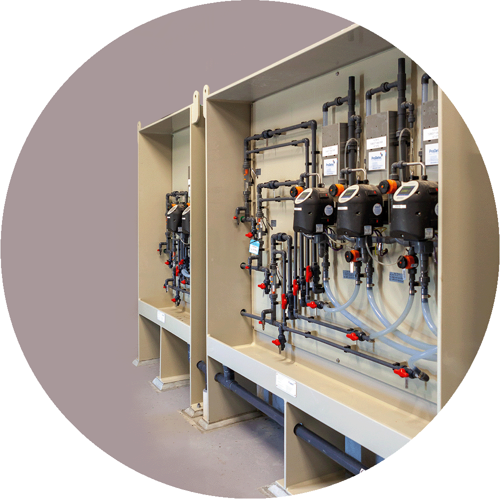 Chemical Dosing Panel at a water treatment plant