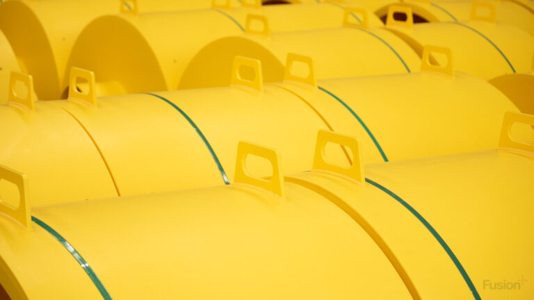 HDPE Yellow Machine Guards on pallets