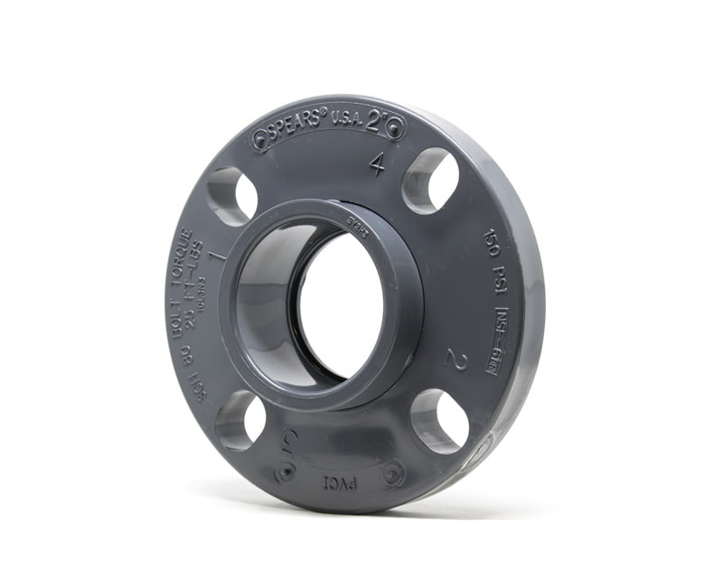 product photo of a multidrill van stone flange in UPVC schedule 80 on a white background