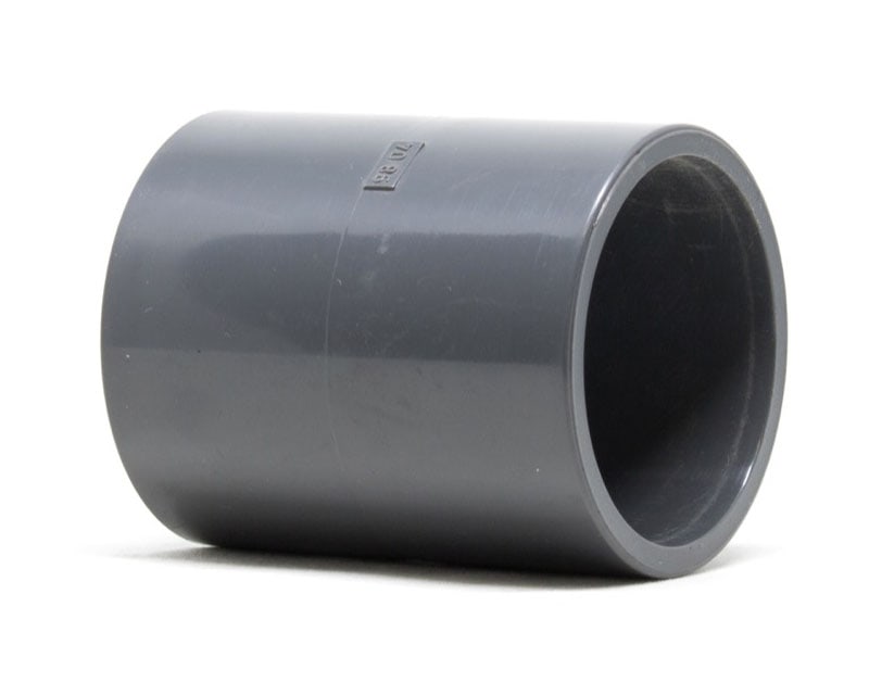Effast UPVC British Standard Adaptor Coupling (Imperial to Metric Sockets) on a white background