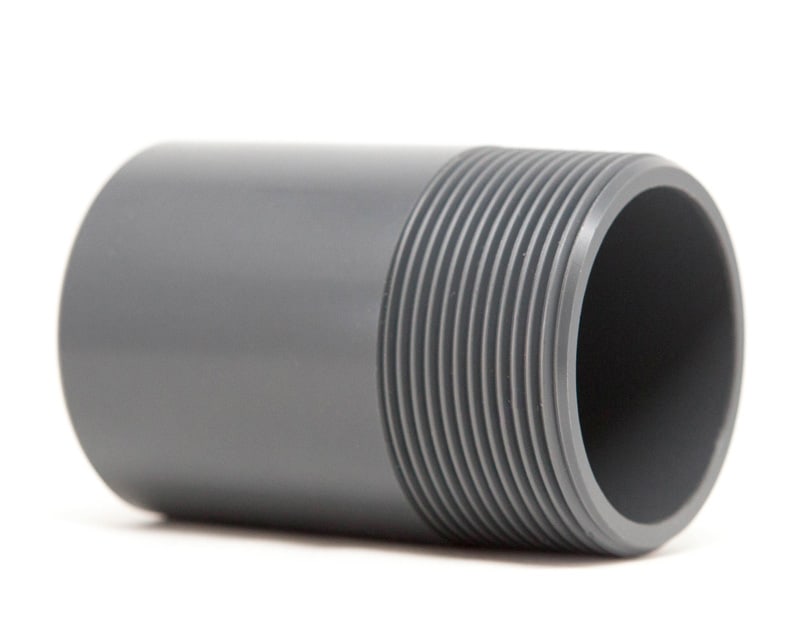 Product photo of a UPVC Threaded Adaptor spigot x M-BSP on a white background