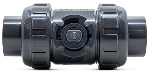 Top view of an image of an Asahi Type 21 ball valve with the handle removed highlighting the ISO mounting pad design for simple actuator mounting
